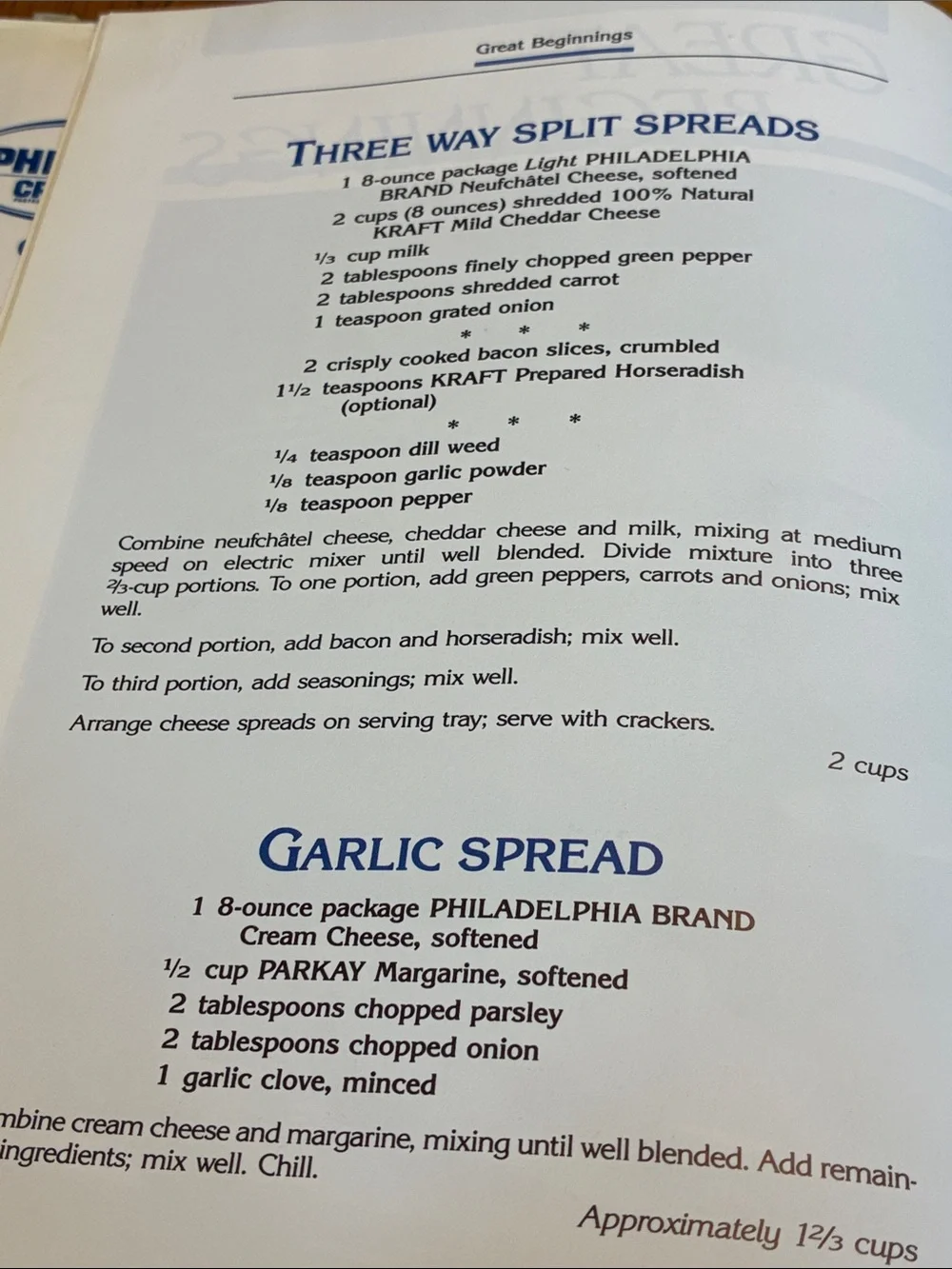 Philadelphia Cream Cheese Cookbook - vintage cookbook